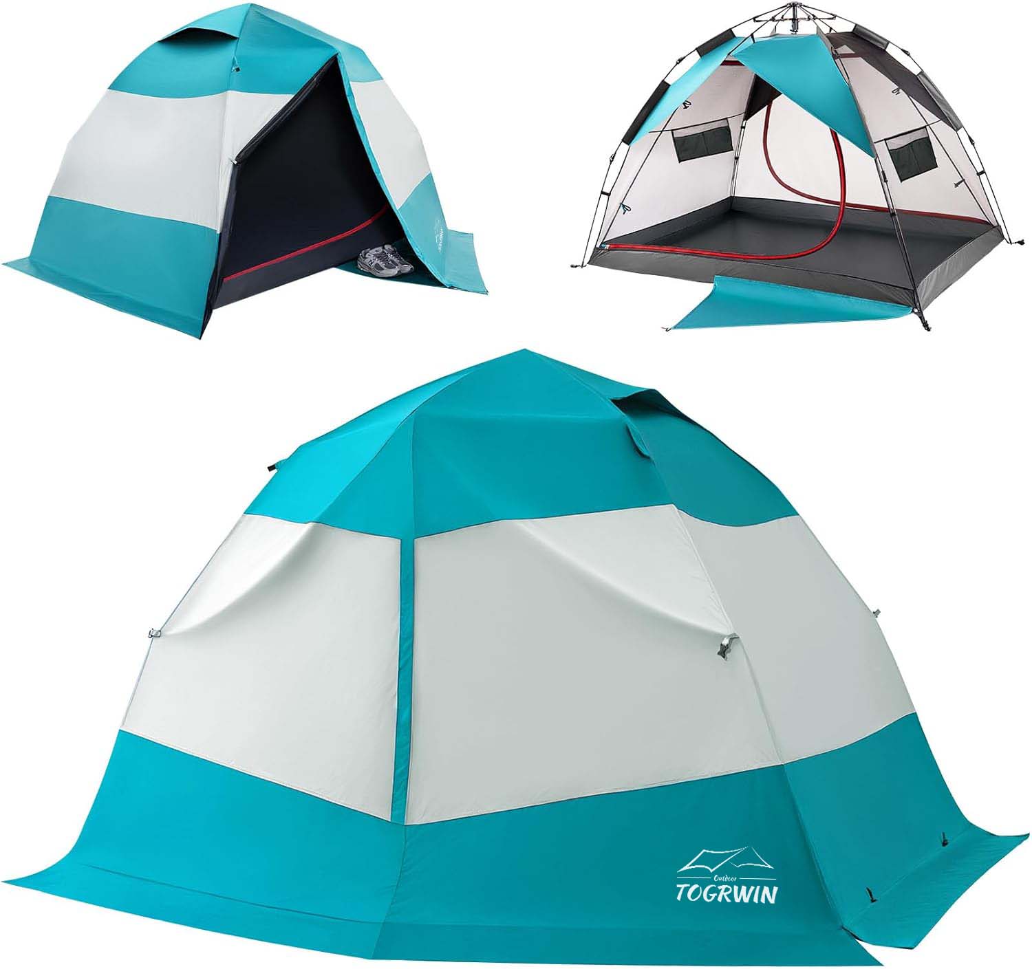 Torgwin Camping Tent 2 човек, водоустойчив и затъмнение Двоен слой изскачащ външна палатка